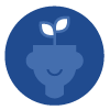 A person with a plant growing from their head icon